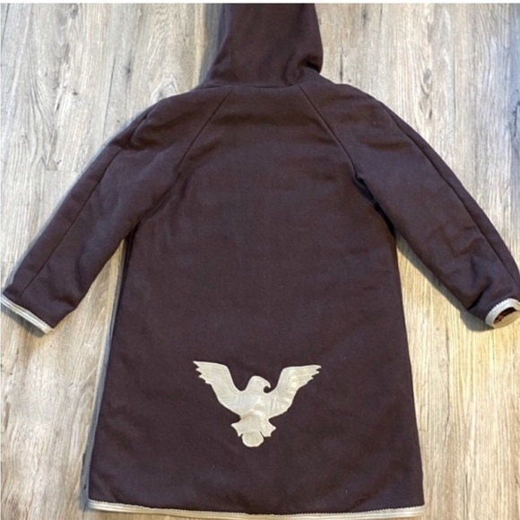 Vtg Inuvik Brown Beige Wool Parka w Real Fur Trim Hood Ladies Size 40 / Large - Picture 2 of 4